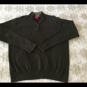 🟢LEVI’S Men’s green pullover sweater zip closure